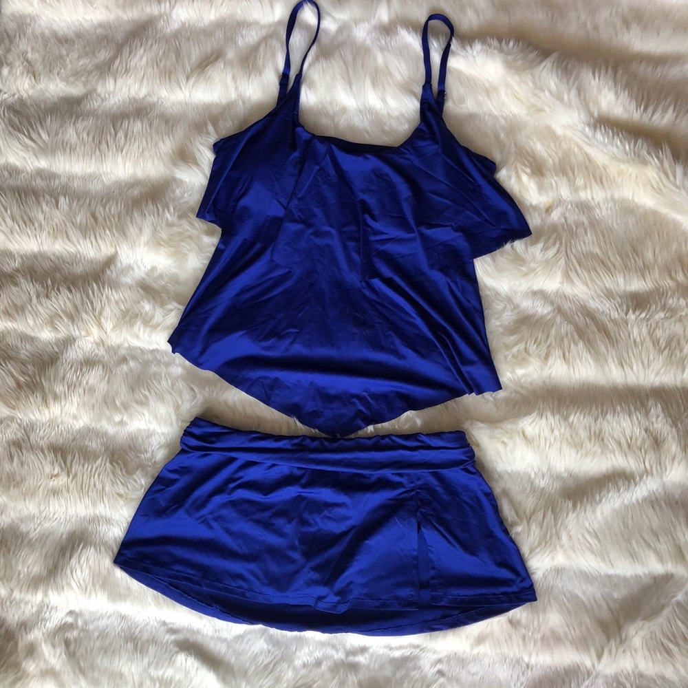 Liz Claiborne Royal Blue Tankini Swim Set